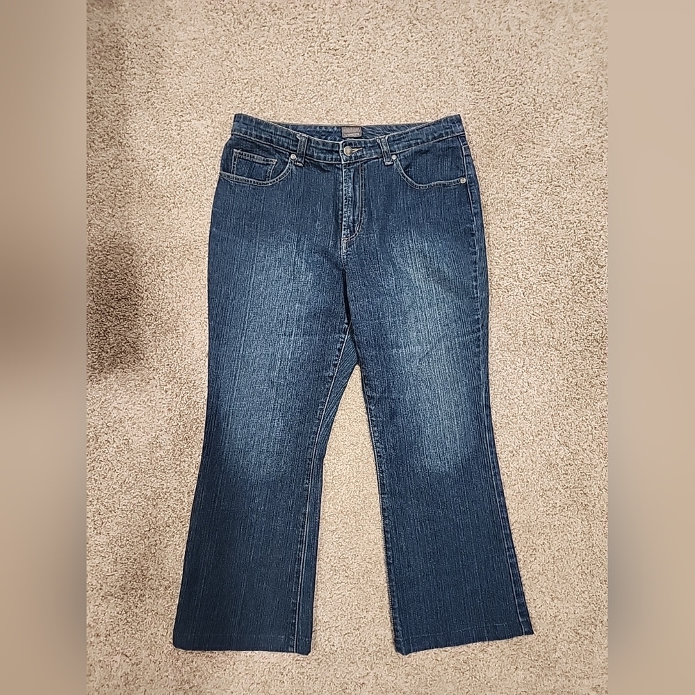Additions By Chicos 15 Short Boot Cut Blue Jeans